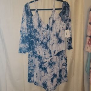 Belle Sky off shoulder romper XL NWT